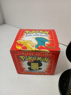 23K Gold Plated CHARIZARD Trading Card 1999 Burger King Pokemon Ball Red - Image 5