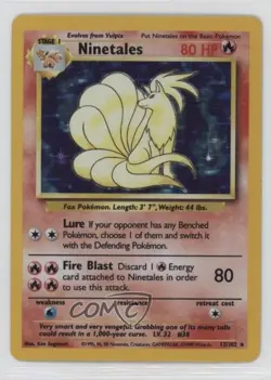 Ninetales Holo Pokemon Base Set #12 1999 - Image 1