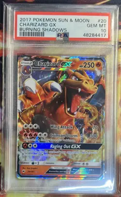 Pokemon Sun & Moon Charizard Burning Shadows 20/147 GX PSA GEM MINT 10 - Image 1