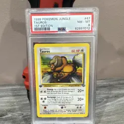 The Pokemon Company Tauros 47/64 Jungle 1st Edition PSA 8 Uncommon English - Image 1