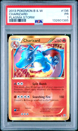 PSA 1 PR 2013 Pokemon Black White Plasma Storm Charizard EX Holo Foil 136/135 - Image 1