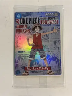 One Piece Monkey.D.Luffy Rutgers College Basketball Card - Image 1