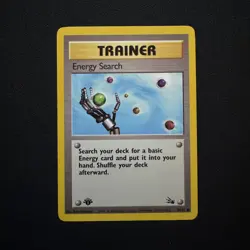 1st Edition Energy Search 59/62 - Fossil - Common Pokemon Card - LP - Image 1