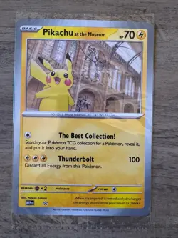 IN HAND | Pikachu At The Museum Natural History Museum Jumbo Pokemon Promo Card - Image 2