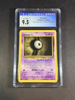 CGC 9.5 Gem Mint(Now 10!)- First Edition Unown ( I ) Pokemon Neo Discovery 68/75 - Image 1