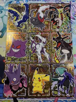 9 Gold Cracked Ice Holos Gengar Arceus Charizard Giratina NON-TCG Pokemon Cards - Image 1
