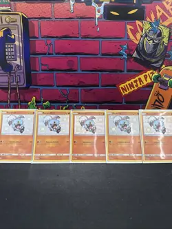 Pokemon TCG Rockruff SV23/SV94 Hidden Fates Shiny Holo Rare Card NM Lot Of 5 - Image 1