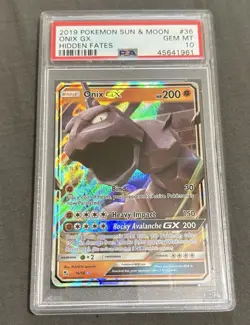 Onix GX 36/68 Holo PSA 10 Hidden Fates 2019 Pokemon Sun & Moon GRADED 10 RARE - Image 1