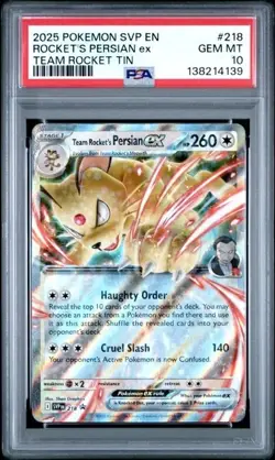 TEAM ROCKET'S PERSIAN EX #218 PSA 10 2025 POKEMON SVP EN-SV BLACK STAR PROMO - Image 1
