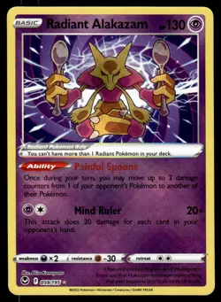 Pokemon TCG Silver Tempest #059/195 Radiant Alakazam NM - Image 1