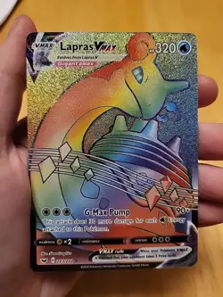 Pokemon TCG Lapras VMAX Sword & Shield Base Set 203/202 Holo Ultra Rare NM - Image 1