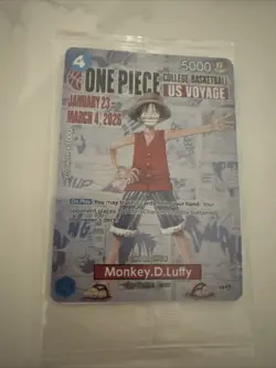 One Piece Gonzaga CCG Monkey D. Luffy Promo Holo Card College Basketball - Image 1