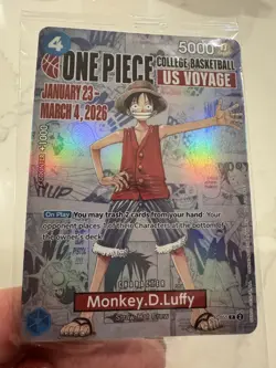One Piece Gonzaga CCG Monkey D. Luffy Promo Holo Card College Basketball - Image 3