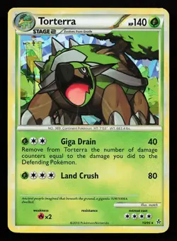 Torterra 10/95 Cracked Ice Holo Unleashed Pokemon Card - Image 1