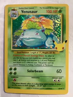 Pokemon TCG Venusaur Holo Swirl Rare Card 15/102 Base Set NmMt !!! - Image 3
