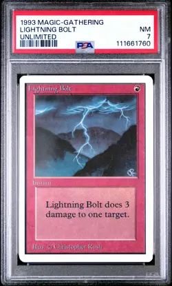1993 MTG UNLIMITED LIGHTNING BOLT PSA 7 - Image 1