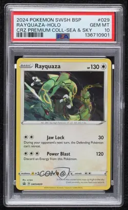 Rayquaza Holo Pokemon Sword & Shield Black Star PSA 10 GEM MT - Image 1