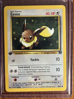 [NM/MINT] 2000 Pokemon Team Rocket Eevee 1st Edition #55/82 Common - Image 1