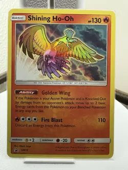 Shining Ho-Oh SM70 HOLO Pokemon TCG. FACTORY MISCUT UPPER LEFT CORNER. - Image 1