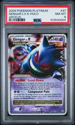 Pokemon Gengar Lv.X 97/99 PSA 8 NM-MT Platinum Arceus Holo 2009 - Image 1