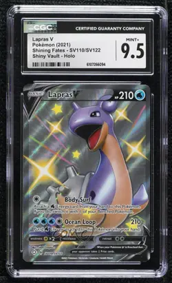 Shiny Full Art - Lapras V Pokemon Sword & Shield Shining Fates CGC 9.5 - Image 1