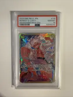 2023 ONE PIECE JPN. MONKEY D. LUFFY AWAKENING/NEW ERA PSA 10 GEM - OP05-119 Gold - Image 1