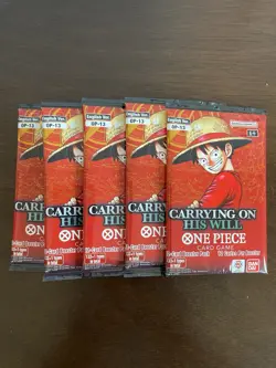 One Piece Carrying On His Will OP-13 Five 5 Booster Packs Lot English G - Image 1