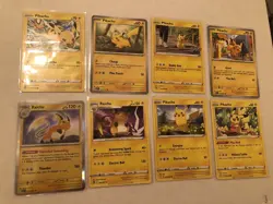 Lot of 8 Pikachu and Raichu Pokemon Cards - Image 1