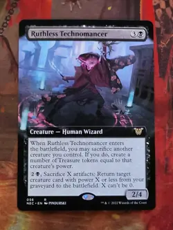 MTG Card: Ruthless Technomancer (Kamigawa: Neon Dynasty) EXTENDED ART - Image 1
