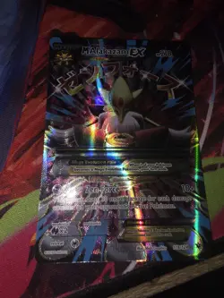 M Alakazam EX Full Art Holo Ultra Rare Card 118/124 Fates Collide Mega Creased - Image 1