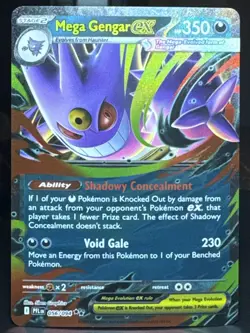 Pokemon Pokemon TCG Mega Gengar ex 056/094 Me02 Phantasmal Flames Rare Holo Card - Image 1