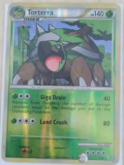 TORTERRA 10/95 UNLEASHED REVERSE HOLO RARE POKEMON CARD GOOD CONDITION - Image 1