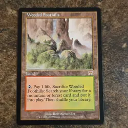 Mtg - Wooded Foothills - Onslaught Regular Rare - 2002 English Rob Alexander - Image 1