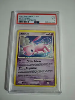 2007 Mew 15/132 Holo Secret Wonders Diamond & Pearl Pokemon Card PSA 5 - Image 1