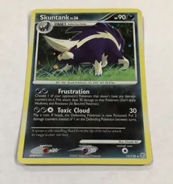 Pokemon SKUNTANK 15/130 Holo Rare Diamond & Pearl MP Crease Moderate Play TCG - Image 1