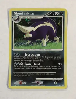 Pokemon SKUNTANK 15/130 Holo Rare Diamond & Pearl MP Crease Moderate Play TCG - Image 2