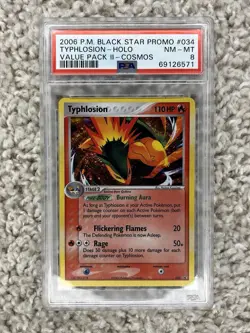 Typhlosion PSA 8 Pokemon 2006 Value Pack Promo 034 Cosmos Holo Swirl Low POP 50 - Image 2