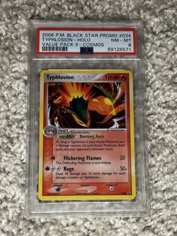 Typhlosion PSA 8 Pokemon 2006 Value Pack Promo 034 Cosmos Holo Swirl Low POP 50 - Image 3
