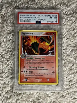 Typhlosion PSA 8 Pokemon 2006 Value Pack Promo 034 Cosmos Holo Swirl Low POP 50 - Image 4