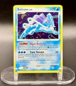 Suicune 19/132 Holo Bleed Pokemon Secret Wonders 2007 Holo Swirl NM - Image 2