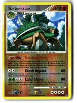 Torterra ⭐ 11/100 Reverse Holo Rare Stormfront 2008 Pokemon MP - Image 1