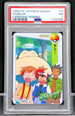 1998 Japanese Bandai Carddass Vending Snorlax #13 Pokemon PSA 7 - Image 1