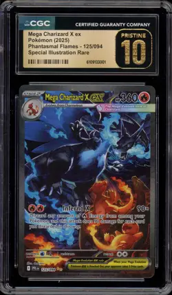 Pokemon Mega Charizard X ex Phantasmal Flames SIR #125 CGC 10 Pristine - Image 1