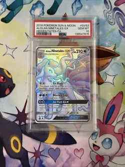 Pokemon Alolan Ninetales GX TCG Full Art Holo Card SV53/SV94 PSA 10 - Image 1