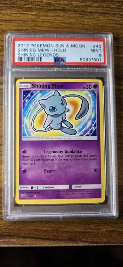 Pokemon TCG Shining Mew Holo Rare Card 40/73 Shining Legends PSA 9 - Image 1