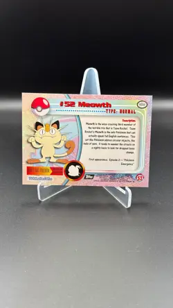 1999 Topps Pokemon Series 1 Meowth #52 SILVER FOIL Holo TV Card - No Reserve! - Image 2