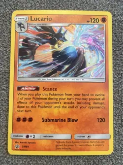Lucario SM54 Holo Promo Pokemon TCG Card Sun & Moon - NM w/ 💫 SWIRL - Image 1