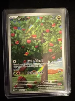 Pokemon TCG Applin Holo Card 185/167 Twilight Masquerade Illustration Rare - Image 1