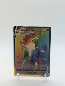 Pokemon🔥LYCANROC VMAX 213/203🔥GOLD FOIL Custom Card🔥Rainbow🔥Evolving Skies🔥 - Image 1