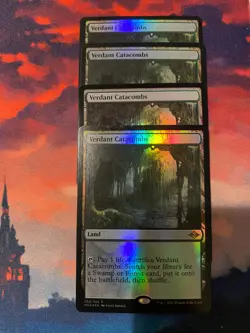 MTG Modern Horizons 2 Verdant Catacombs Foil x 4, Two Promo - Image 1